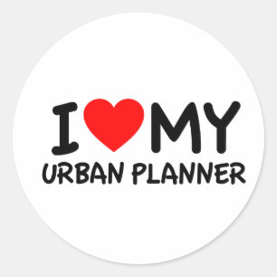 I kärlek min urbanplan runt klistermärke