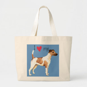 I Kärlek min utjämnade Fox Terrier Jumbo Tygkasse