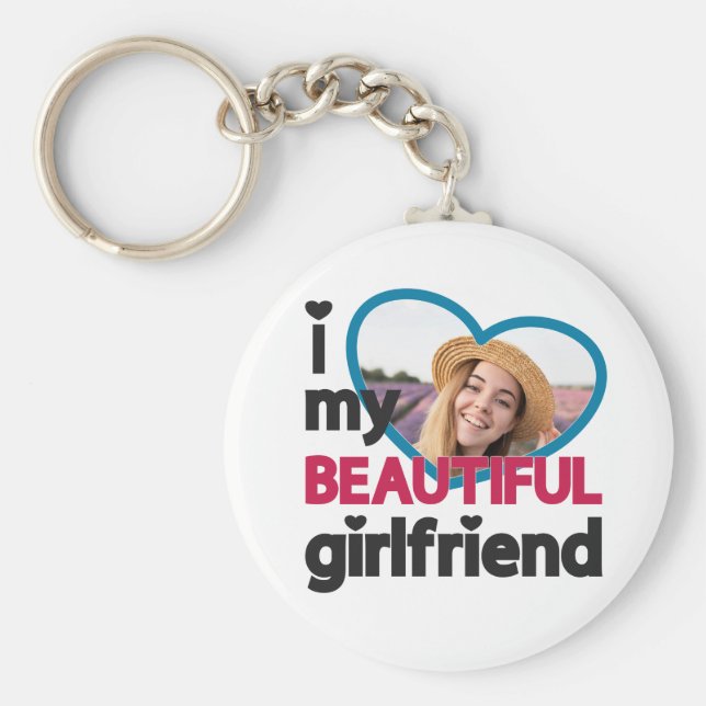 I kärlek, min vackra anpassningsbar med flickvän nyckelring (Framsidan)