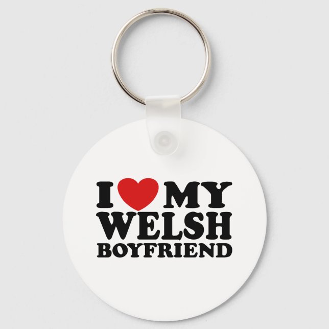 I Kärlek Min Welsh Boykompis Nyckelring (Framsida)