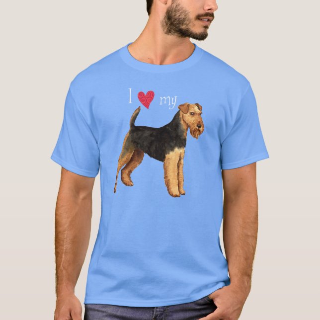 I Kärlek min Welsh Terrier T-Shirt (Framsida)