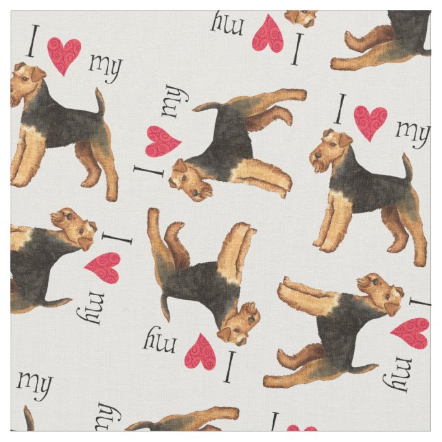 I Kärlek min Welsh Terrier Tyg (Närbild)