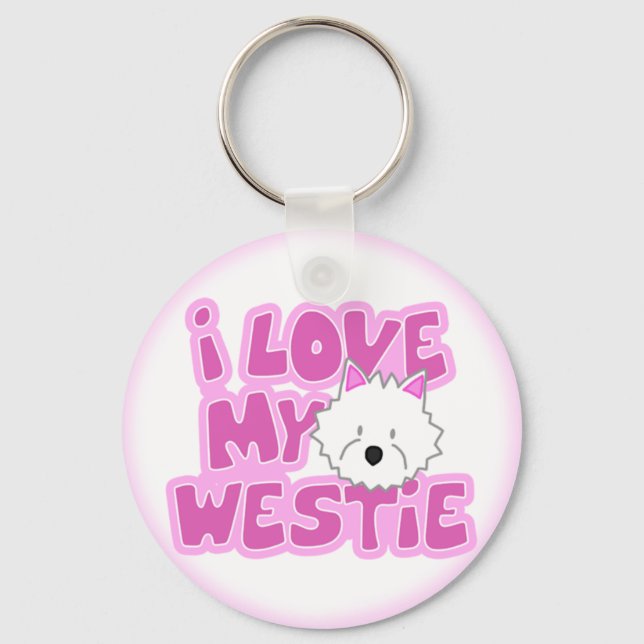 I Kärlek min Westie Keychain Nyckelring (Framsida)