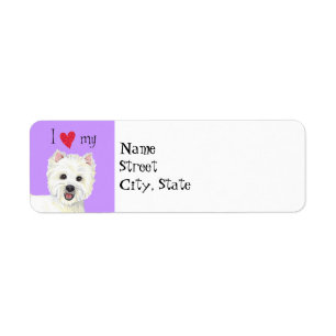I Kärlek min Westie Returadress Etikett