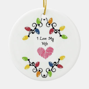 ***I KÄRLEK MIN WIFE*** CHRISTMAS ORNATION JULGRANSPRYDNAD KERAMIK
