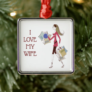 ****I KÄRLEK MIN WIFE*** CHRISTMAS ORNATION JULGRANSPRYDNAD METALL