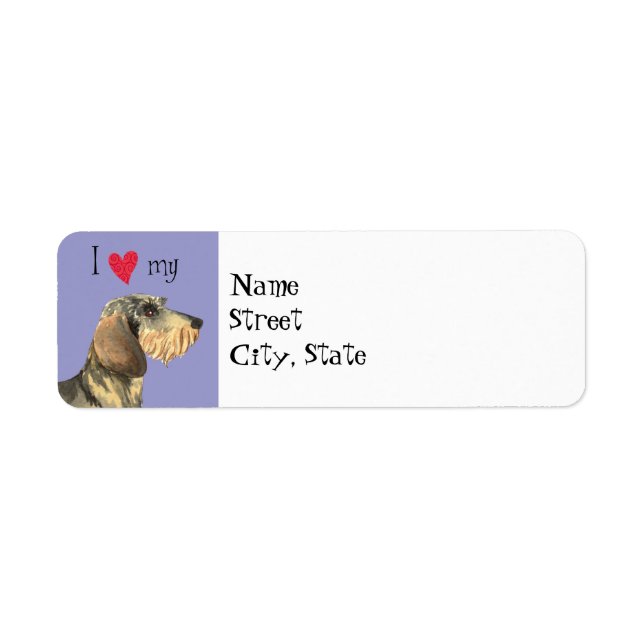 I Kärlek min Wireh!d Dachshund Returadress Etikett (Framsidan)