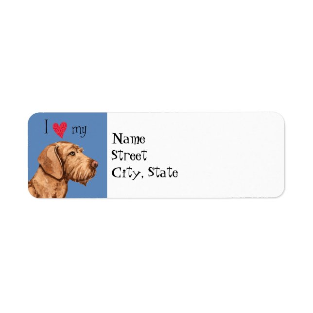 I Kärlek min Wirehsted Vizsla Returadress Etikett (Framsidan)