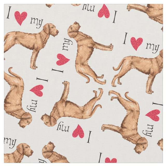 I Kärlek min Wirehsted Vizsla Tyg (Närbild)