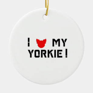 I kärlek min Yorkie Typography Design Julgransprydnad Keramik
