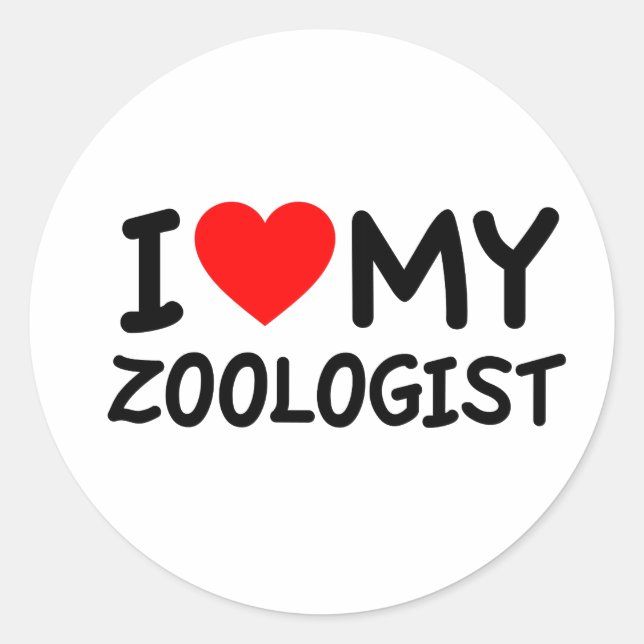 I kärlek min Zoolog Runt Klistermärke (Framsida)