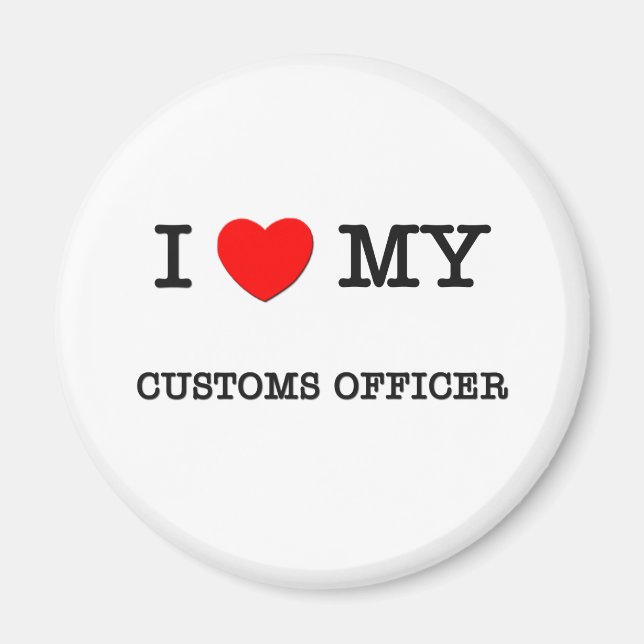 I Kärlek Mina ANPASSNINGSBAR OFFICER Magnet (Framsidan)