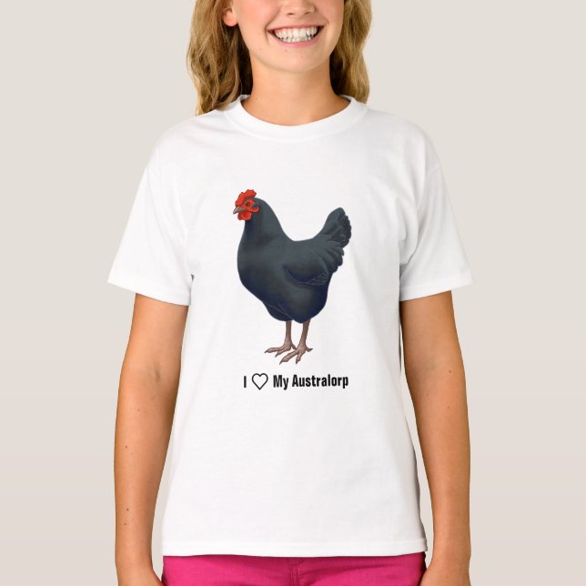 I Kärlek Mina Australorp-kycklingar T-shirt (Framsida)