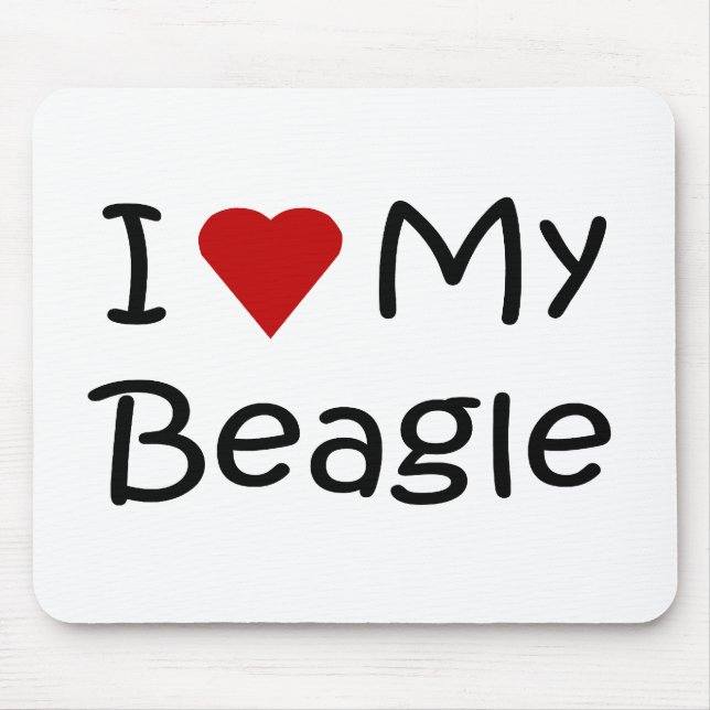 I Kärlek Mina Beagle Hund älskare-gåvor och -utrus Musmatta (Framsidan)