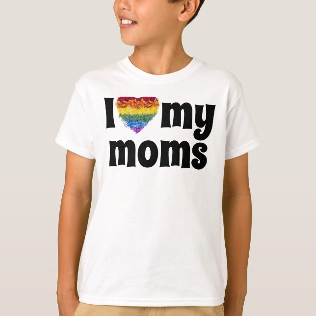 I Kärlek, mina blommor i mammor-Pridet T Shirt (Framsida)