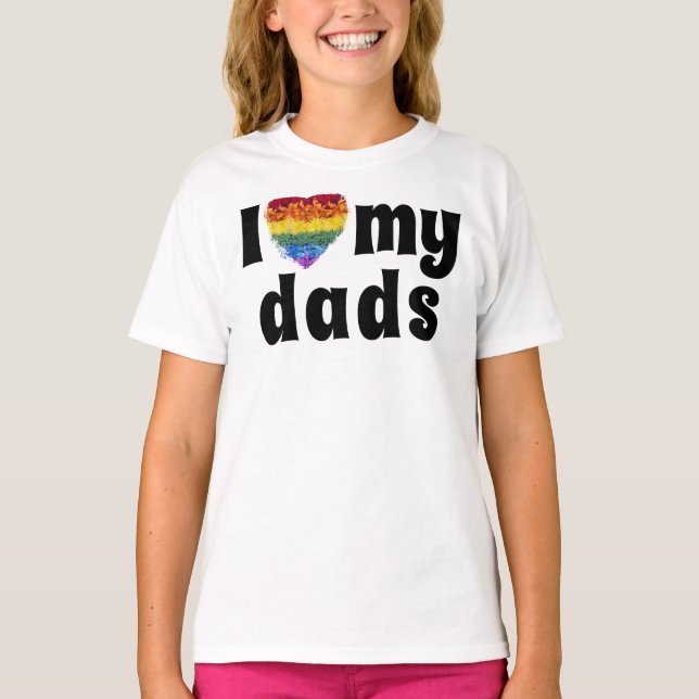 I Kärlek, mina blommor i pappor-Pridet T Shirt (Framsida)