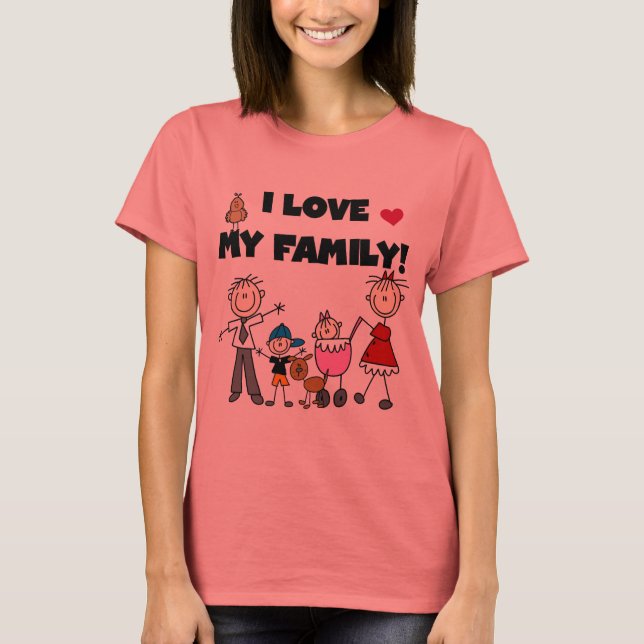 I Kärlek Mina familjettröjor och presenter Tee Shirt (Framsida)