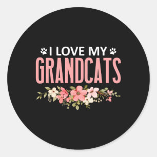 I Kärlek Mina farmkatter Cat Granddad Grandma Gran Runt Klistermärke