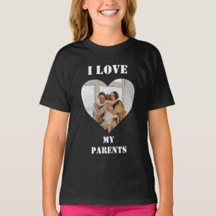 I Kärlek Mina föräldrar Heart Anpassningsbar Perso T Shirt