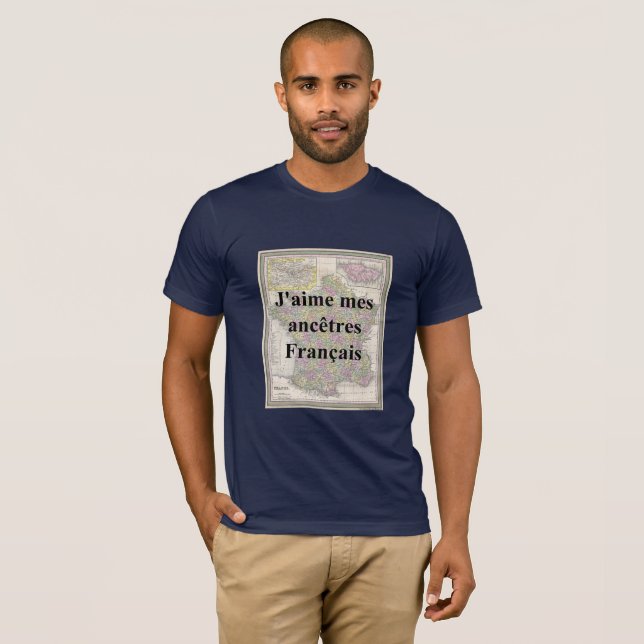I Kärlek Mina Fransk Ancestors T Shirt (Hel framsida)