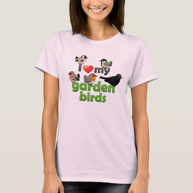 I Kärlek Mina Garden Birds Tee Shirt (Framsida)