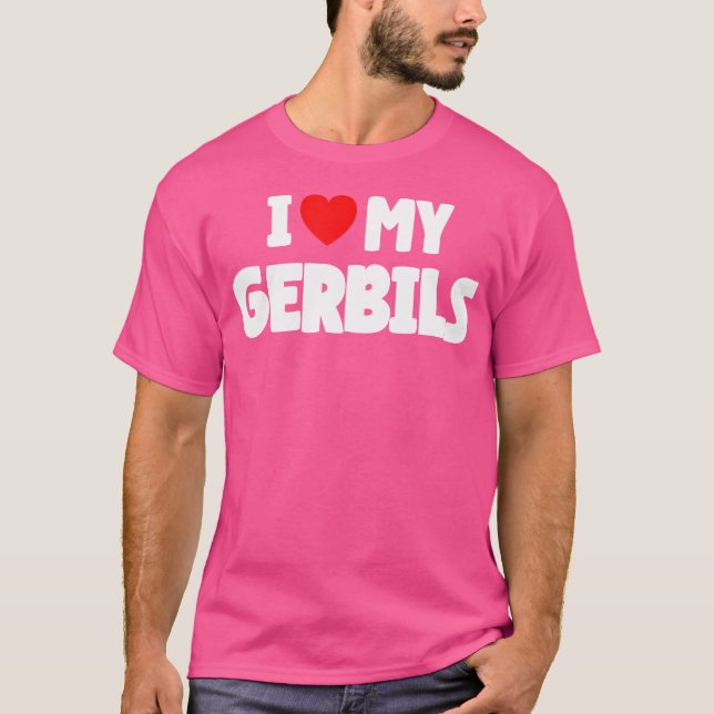 I Kärlek Mina Gerbils T Shirt (Framsida)