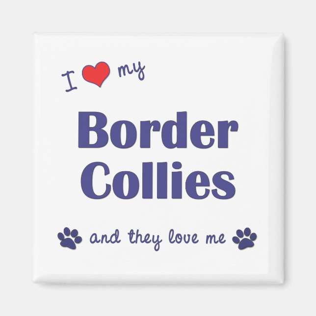 I Kärlek Mina Gräns Collies (Många Hundar) Magnet (Framsidan)