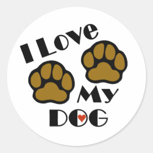 I Kärlek Mina Hund Stickers Runt Klistermärke