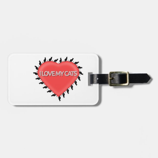 I Kärlek Mina katter Bagagebricka (Horisontell Framsida)