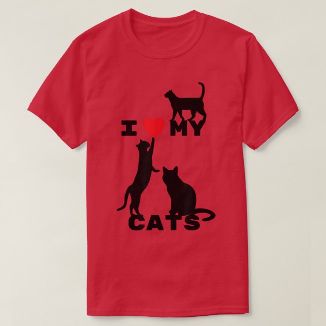 I kärlek mina katter t shirt (Design framsida)