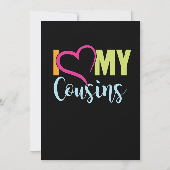 I Kärlek Mina kusiner Brother Sister Moster farbro Inbjudningar (Framsida)