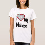 I Kärlek Mina maltesiska - Red Heart Din Hund foto T Shirt<br><div class="desc">Den här roligtens t-shirt visar hur mycket du kärlekar maltesiskan! Skjortan har en roligt hjärtformade fotodroppe i ram,  där du kan ladda upp ett foto av din egen maltesiska. Hundälskarna kommer att falla i kärlek med roligtens anpassade t-shirt som gör att du kan ladda upp ditt eget bild.</div>