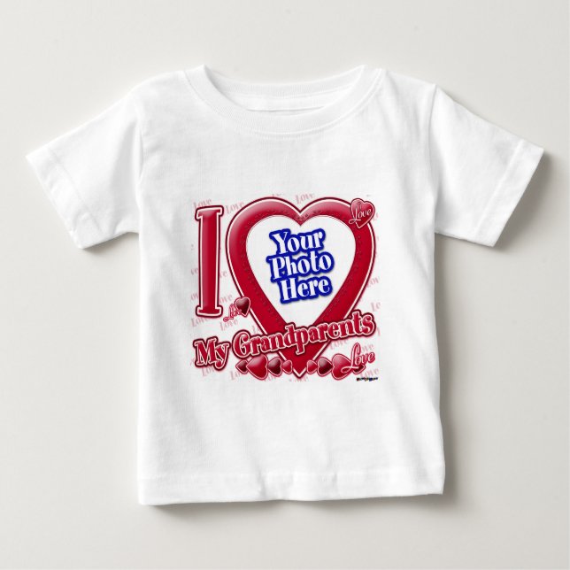 I Kärlek Mina morföräldrars hjärta - foto T-shirt (Framsida)