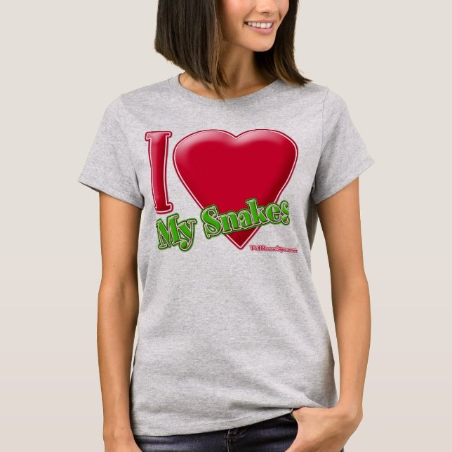 I Kärlek Mina ormar T Shirt (Framsida)
