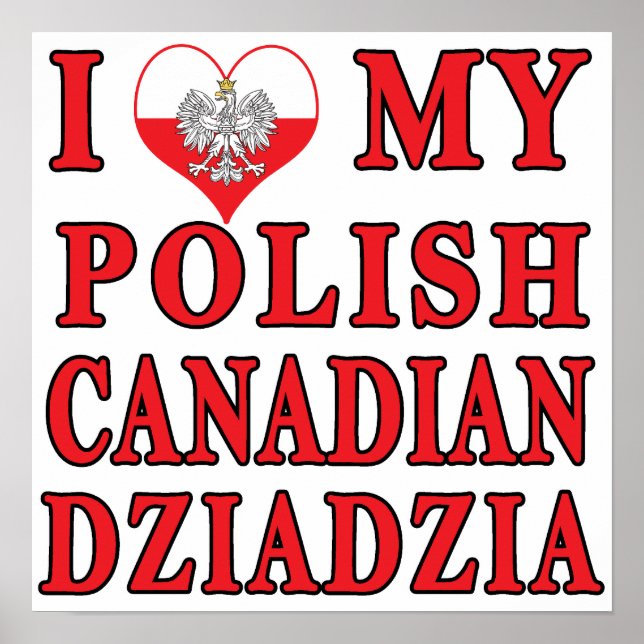 I Kärlek Mina polska kanadensiska Dziadzia Poster (Framsidan)