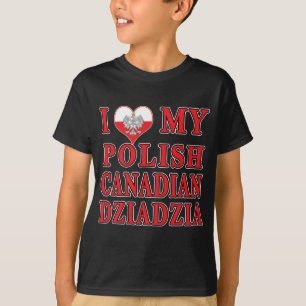 I Kärlek Mina polska kanadensiska Dziadzia Tee Shirt