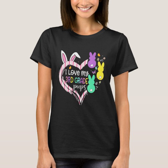 I Kärlek mina tredje Klass-bunnier på Påsk Dag Hjä T Shirt (Framsida)