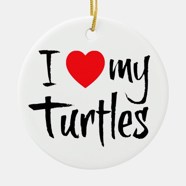 I Kärlek Mina Turtles Julgransprydnad Keramik (Framsidan)