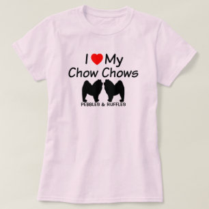 I Kärlek Mina två Chow Chow Hundar T-shirt