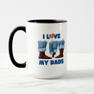 I Kärlek Mina två Pappor med Pride Mugg