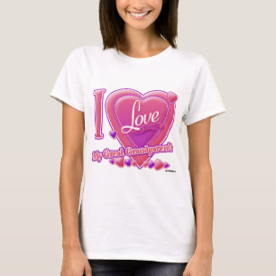 I Kärlek Mina Underbara farmors rosa/lila - hjärta T Shirt