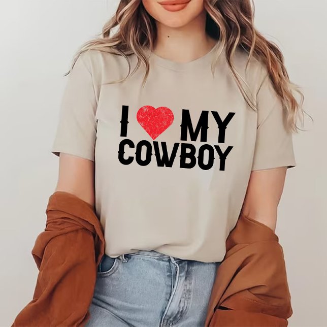 I Kärlek Mina Westerna Land-flickor T Shirt (I Love My Cowboy Western Country girls T-Shirt)