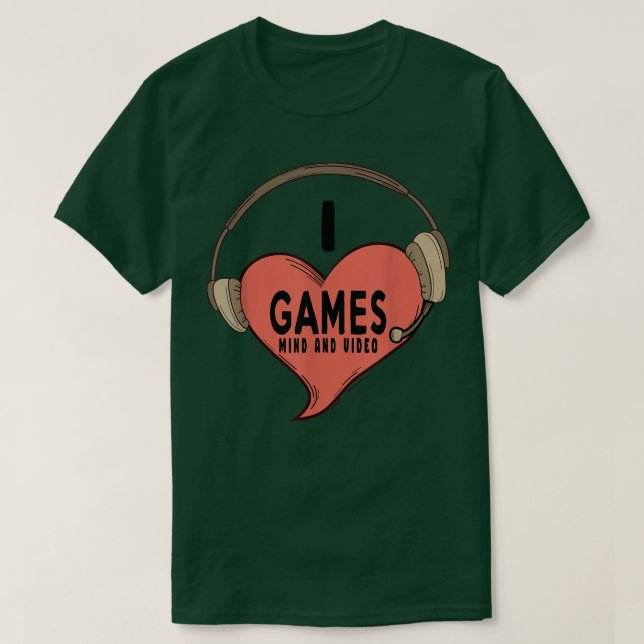 I Kärlek Mind Games och Video Games Funny Girlkomp T Shirt (Design framsida)
