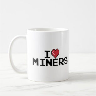 I Kärlek Miners Red Heart Funny Mining Gamer Miner Kaffemugg