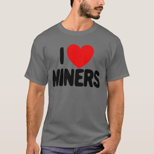 I Kärlek Miners Red Heart Funny Mining Gamer Miner T Shirt (Framsida)