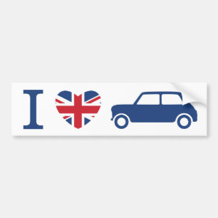 I kärlek Mini Coopers Bumper Sticker Bildekal