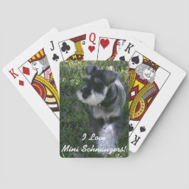 I Kärlek Mini Schnauzers Deck of Cards Kortlek