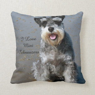I Kärlek Mini Schnauzers Dekorativ kudde
