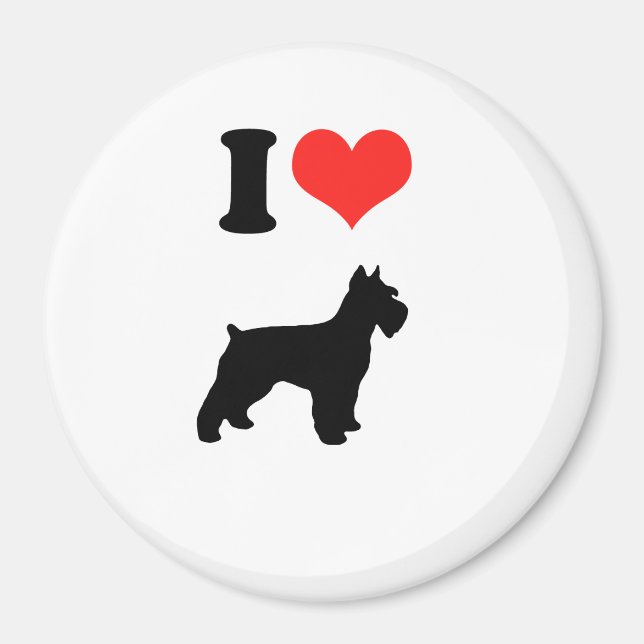 I Kärlek Miniature Schnauzers Magnet (Framsidan)