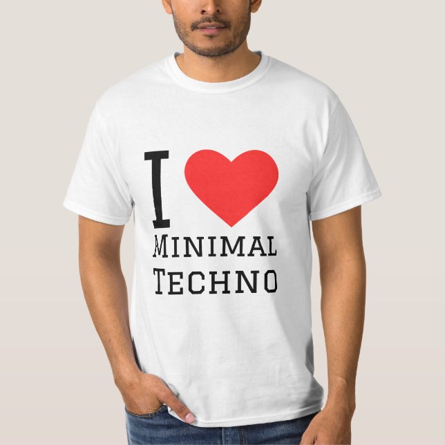 I kärlek minimum techno t shirt (Framsida)
